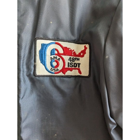Vintage Racing Jacket Mens Size Medium M Navy AMA USA 48th ISDT Barn Find - Picture 3 of 13